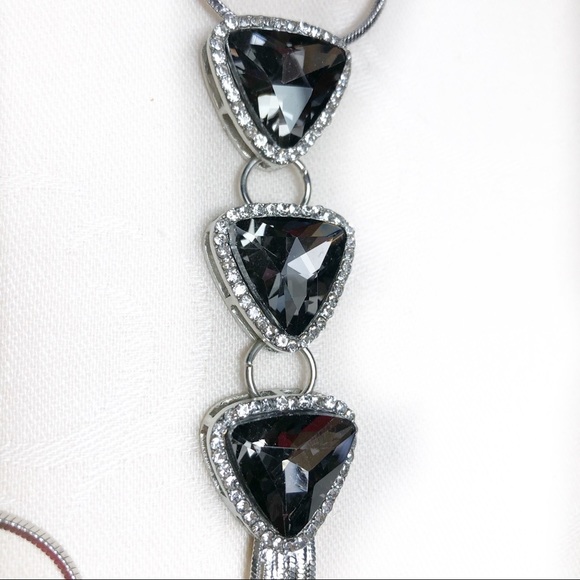 Jewelry - NEW-3 Gray Stones/Rhinestones Pendant Chain Tassel